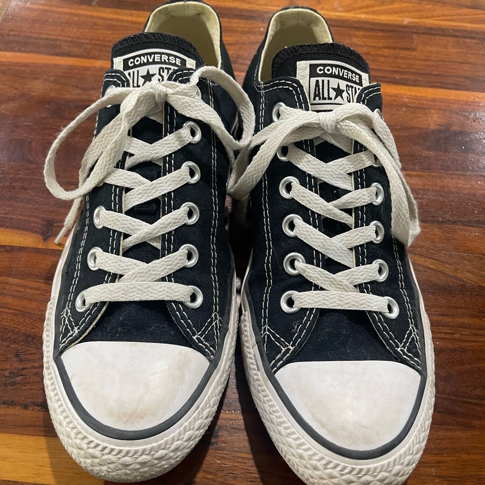 Women’s Converse Black and White Canvas Sneakers - Size 8.5